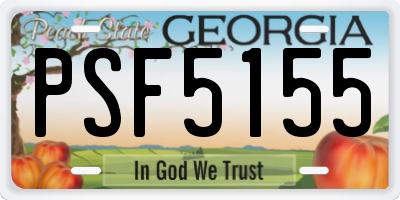 GA license plate PSF5155