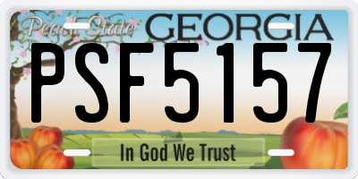 GA license plate PSF5157
