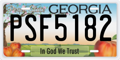 GA license plate PSF5182