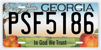 GA license plate PSF5186
