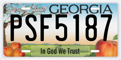 GA license plate PSF5187