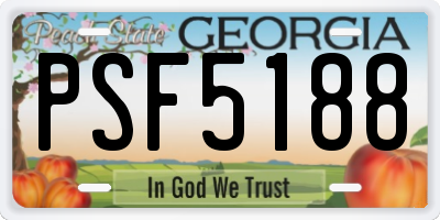 GA license plate PSF5188
