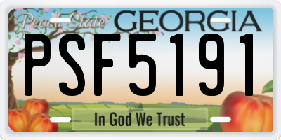 GA license plate PSF5191