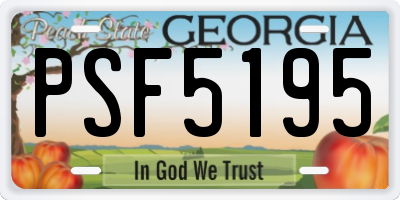 GA license plate PSF5195