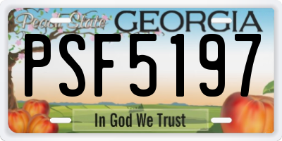 GA license plate PSF5197