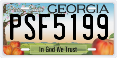 GA license plate PSF5199
