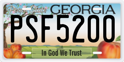 GA license plate PSF5200