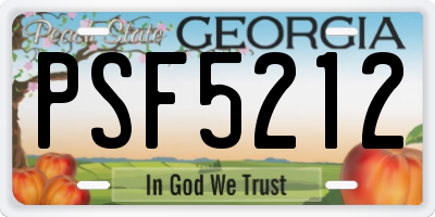 GA license plate PSF5212