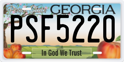 GA license plate PSF5220