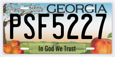 GA license plate PSF5227