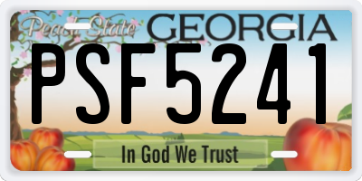 GA license plate PSF5241