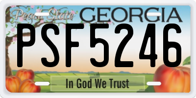 GA license plate PSF5246