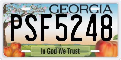 GA license plate PSF5248