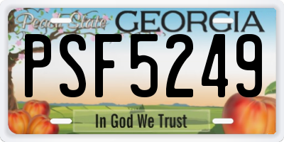 GA license plate PSF5249