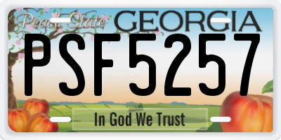 GA license plate PSF5257