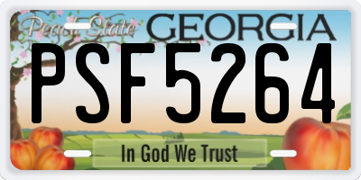 GA license plate PSF5264