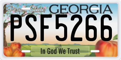 GA license plate PSF5266