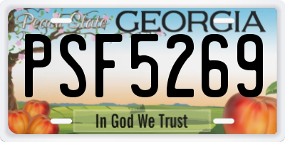 GA license plate PSF5269