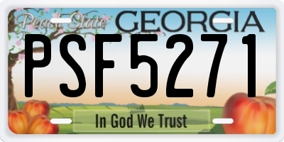 GA license plate PSF5271