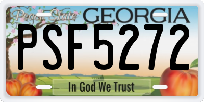 GA license plate PSF5272