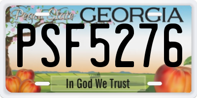 GA license plate PSF5276