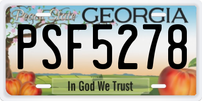 GA license plate PSF5278