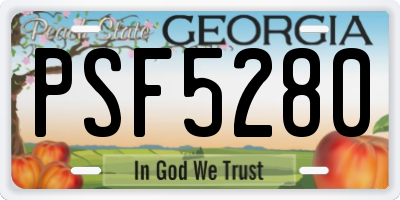 GA license plate PSF5280