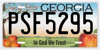 GA license plate PSF5295