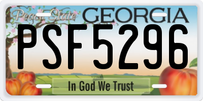 GA license plate PSF5296