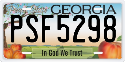 GA license plate PSF5298