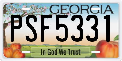 GA license plate PSF5331