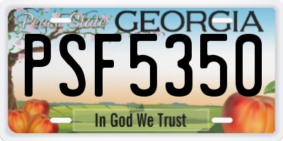 GA license plate PSF5350