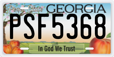 GA license plate PSF5368