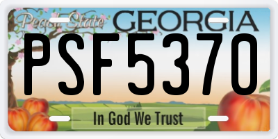 GA license plate PSF5370