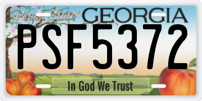GA license plate PSF5372