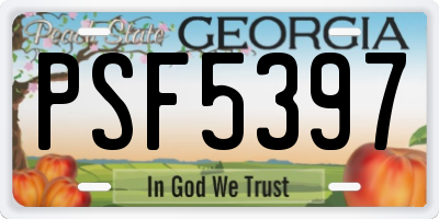 GA license plate PSF5397