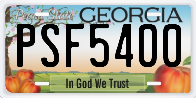 GA license plate PSF5400