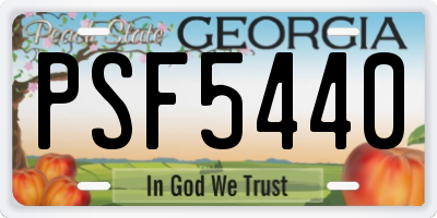GA license plate PSF5440