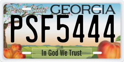 GA license plate PSF5444