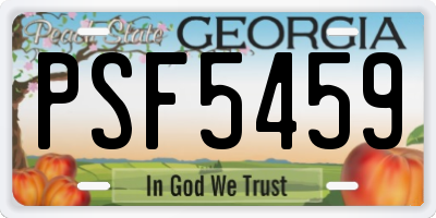 GA license plate PSF5459