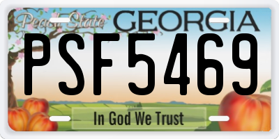 GA license plate PSF5469