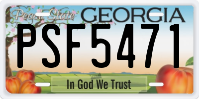 GA license plate PSF5471