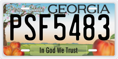 GA license plate PSF5483