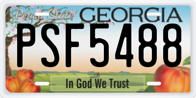 GA license plate PSF5488
