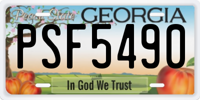 GA license plate PSF5490