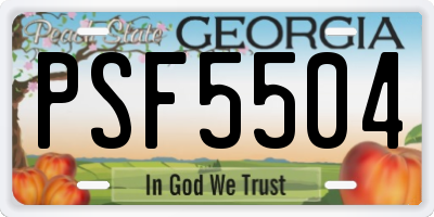 GA license plate PSF5504