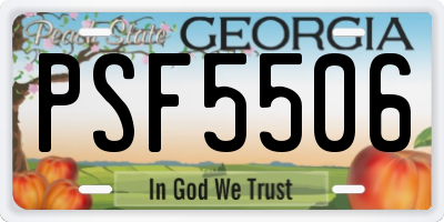 GA license plate PSF5506