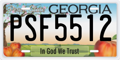 GA license plate PSF5512