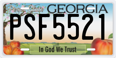 GA license plate PSF5521