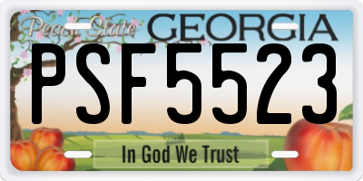 GA license plate PSF5523